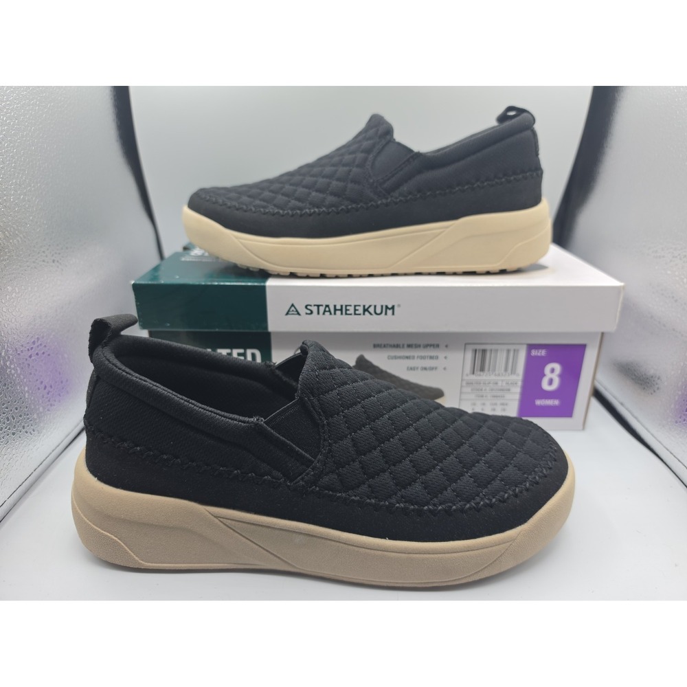 Staheekum Womens Quilted Slip On Shoes Black Mesh Sneakers Size 8 C91239928B